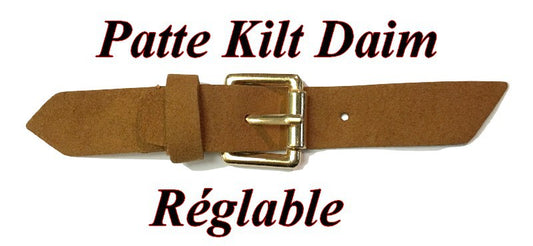 Kilt Tab Suede Fastener with Buckle Tobacco Brown Color to Sew for Decorations Dresses, Bags, Customizations.