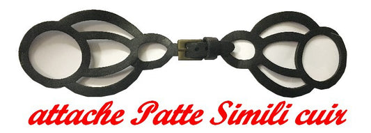 Kilt Tab Attachment in Openwork Faux Leather in Black Color to Sew for Decorations Dresses, Bags, Customizations.