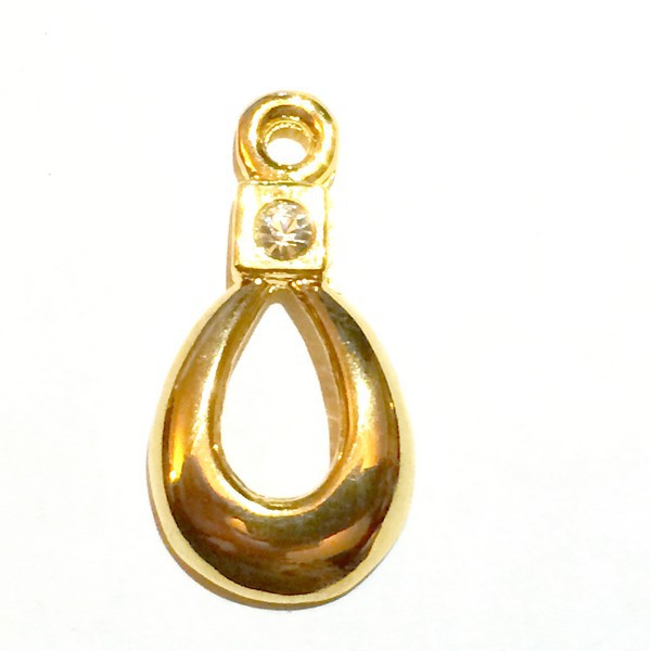 golden rhinestone pendant