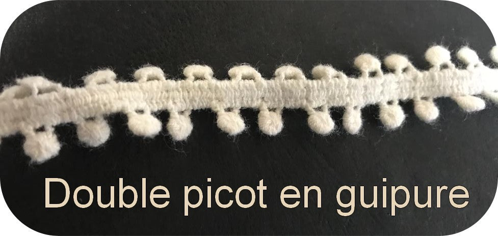 Ecru Picot Guipure, Double Picot By The Meter: Elegance in Guipure