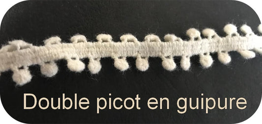 Ecru Picot Guipure, Double Picot By The Meter: Elegance in Guipure