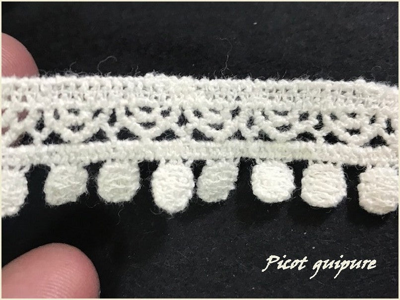 Ivory Picot Guipure by the Meter.