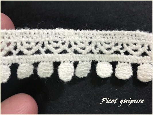 Ivory Picot Guipure by the Meter.