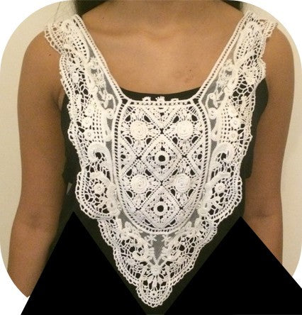 Ecru Guipure neckline collar to sew for customizations.