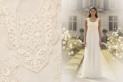 Plastron Guipure Crème – Modèle éditorial