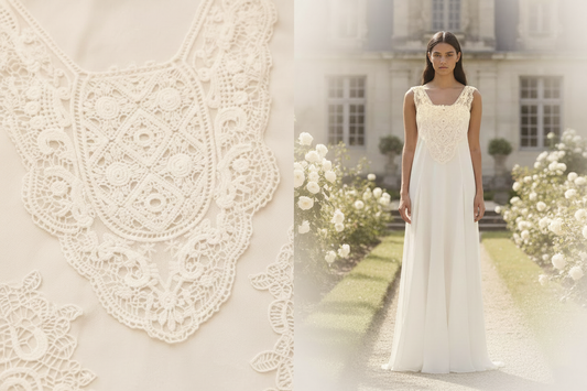 Plastron Guipure Crème – Modèle éditorial