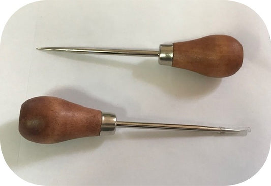 Wooden handle awl for sewing