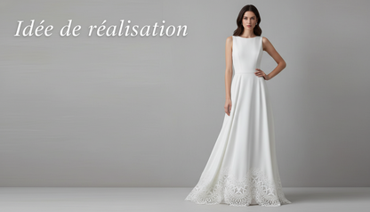 Guipure Festonnée Blanche 12 cm - Dentelle au Mètre Motif Floral