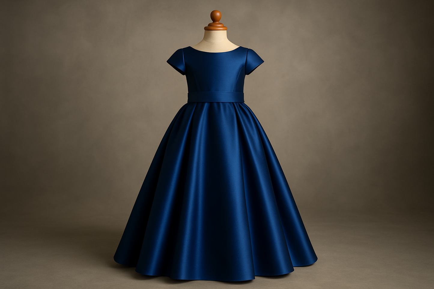 Satin Duchesse Bleu Royal – Tissu Haut de Gamme :  L'Éclat Raffiné pour des Créations Couture d'Exception.