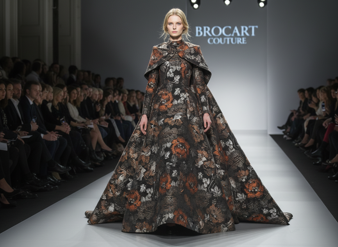 Brocart de laine haute couture.- vendu au mètre