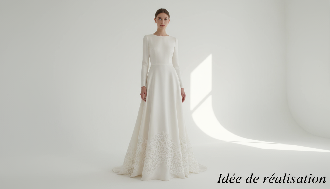 Guipure Festonnée Blanche 12 cm - Dentelle au Mètre Motif Floral