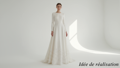 Guipure Festonnée Blanche 12 cm - Dentelle au Mètre Motif Floral