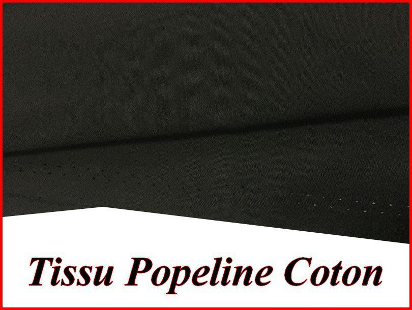 Roll of black cotton poplin fabric by 50 meters in large width