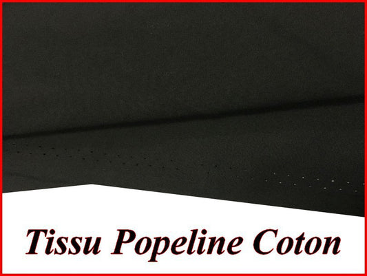 Roll of black cotton poplin fabric by 50 meters in large width