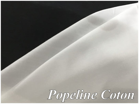White Cotton Poplin Fabric Roll by 50 meters in Large Width