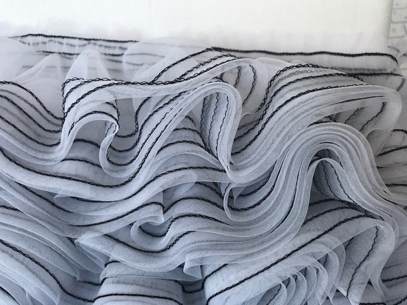 Ruban A Volant Organza Lycra Blanc  Pour Customiations Et DécorationsA Coudre