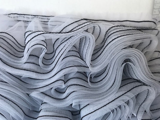 Ruban A Volant Organza Lycra Blanc  Pour Customiations Et DécorationsA Coudre