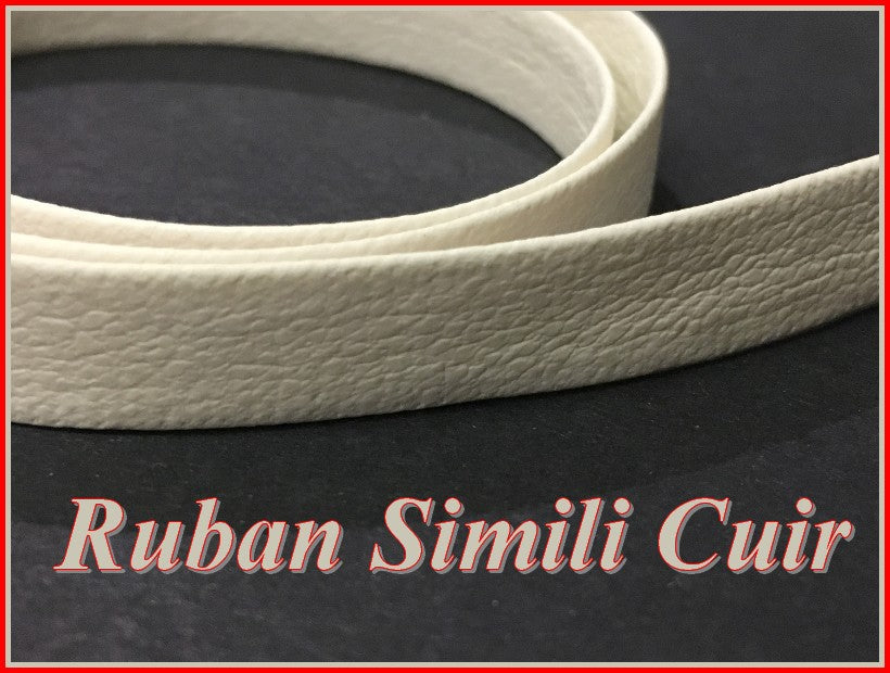 Ruban  Biais Simili Cuir Mat Blanc Cassé Au Mètre En 10 mm Couture.
