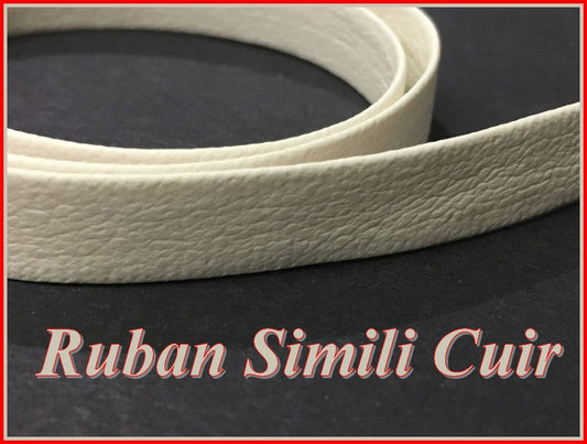 Ruban  Biais Simili Cuir Mat Blanc Cassé Au Mètre En 10 mm Couture.
