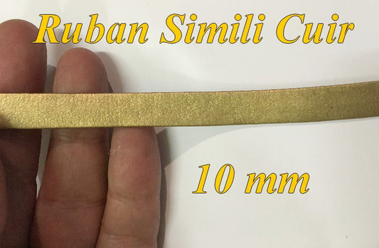 Ruban  Biais Simili Cuir Mat Doré Or Au Mètre En 10 mm Couture.
