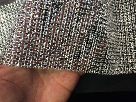 Ruban De  Strass Au Mètre Argent en 12 cm