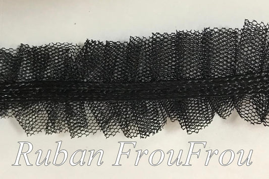 Cinta FrouFrou Negra por Metro: Elegancia y Creatividad en una Única Cinta