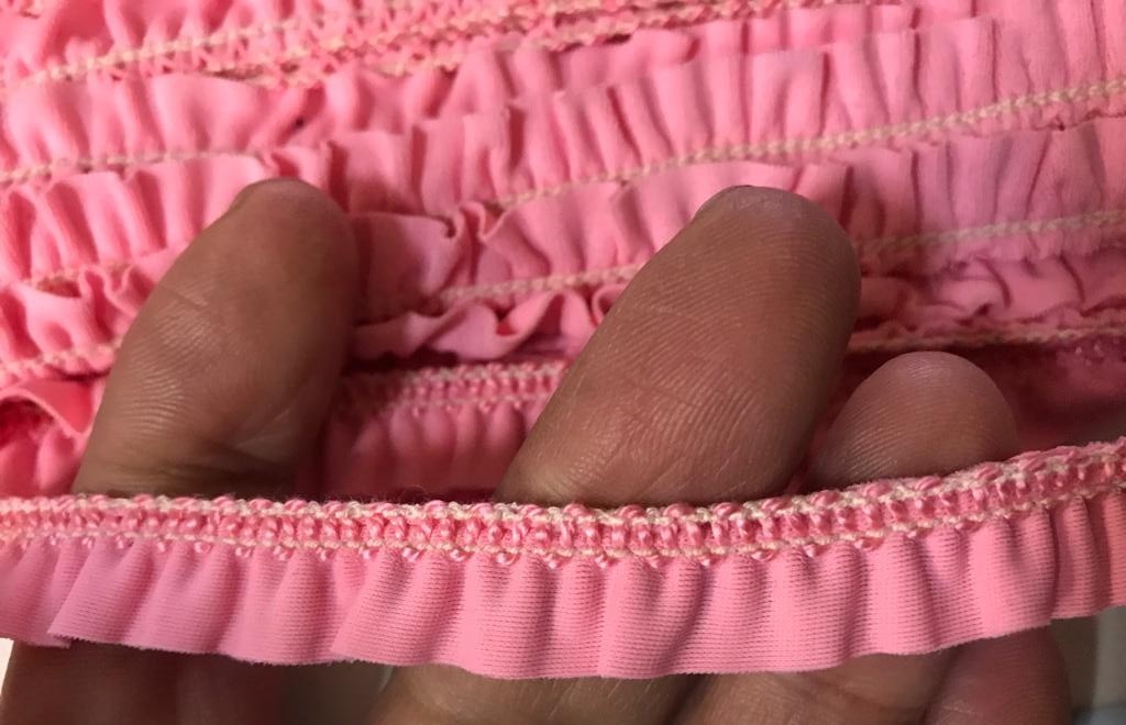 Ruban FrouFrou Rose lycra stretch au Mètre : pour lingerie et maillots de bains
