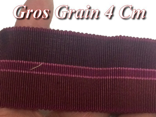 Ruban Gros Grain En 4 cm Bordeaux  A Coudre Pour Loisirs Créatifs Et Décorations.