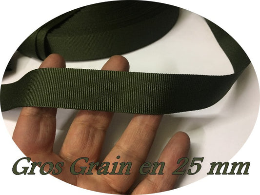 Cinta de grosgrain color caqui de 25 m para costura, manualidades y decoraciones.