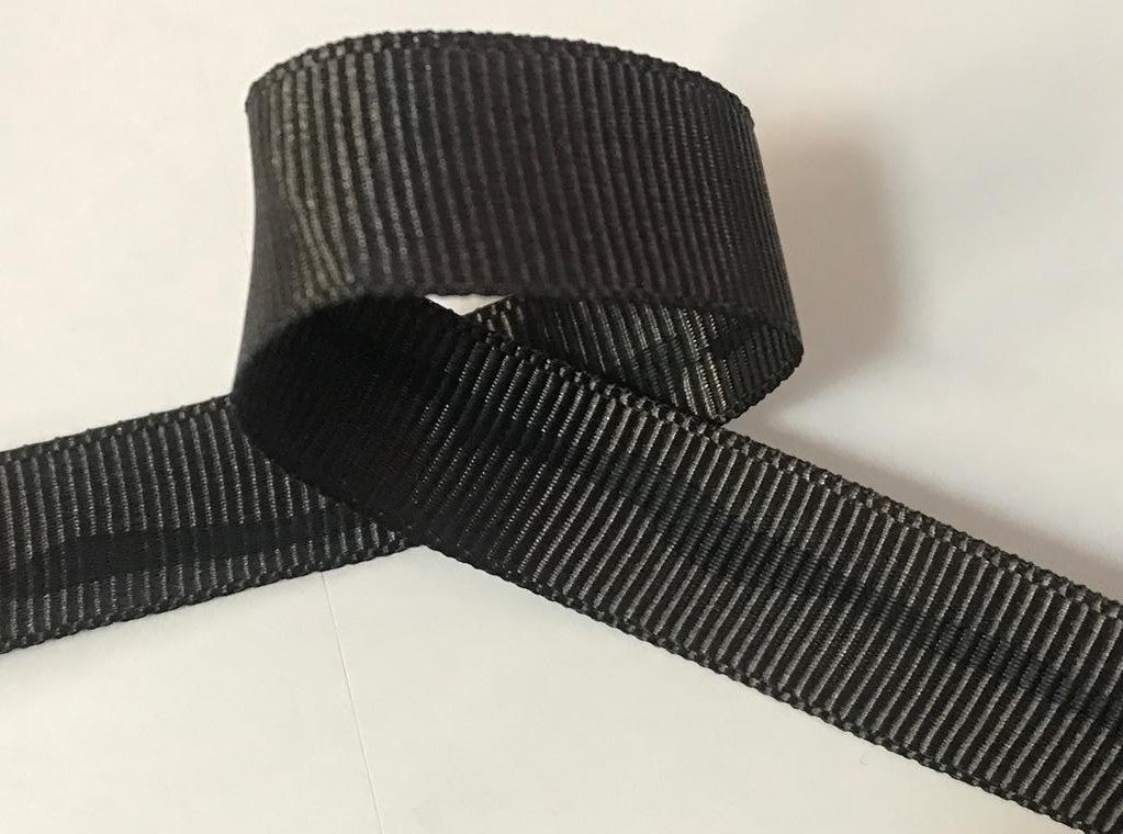 Cinta de grogrén marrón estampada en negro: Eleve sus creaciones con elegancia