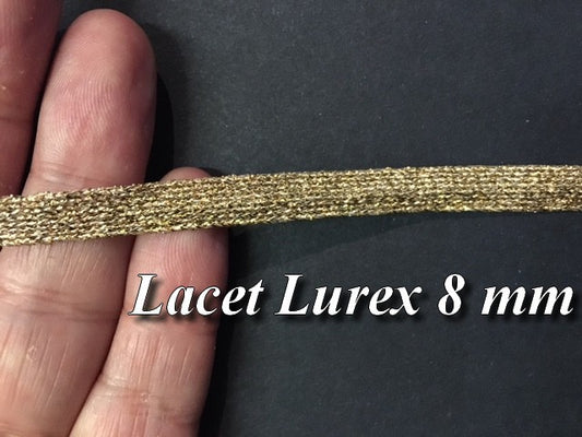8mm Gold Lurex Lace Ribbon - Gold To Sew For Crafts And Decorations.