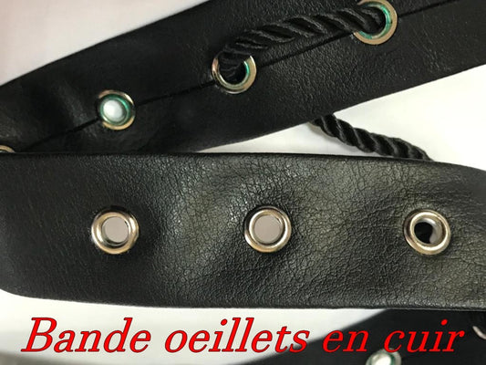 "Ruban Œuillet en Véritable Cuir Noir : Style et Fonctionnalité pour Vos Projets"