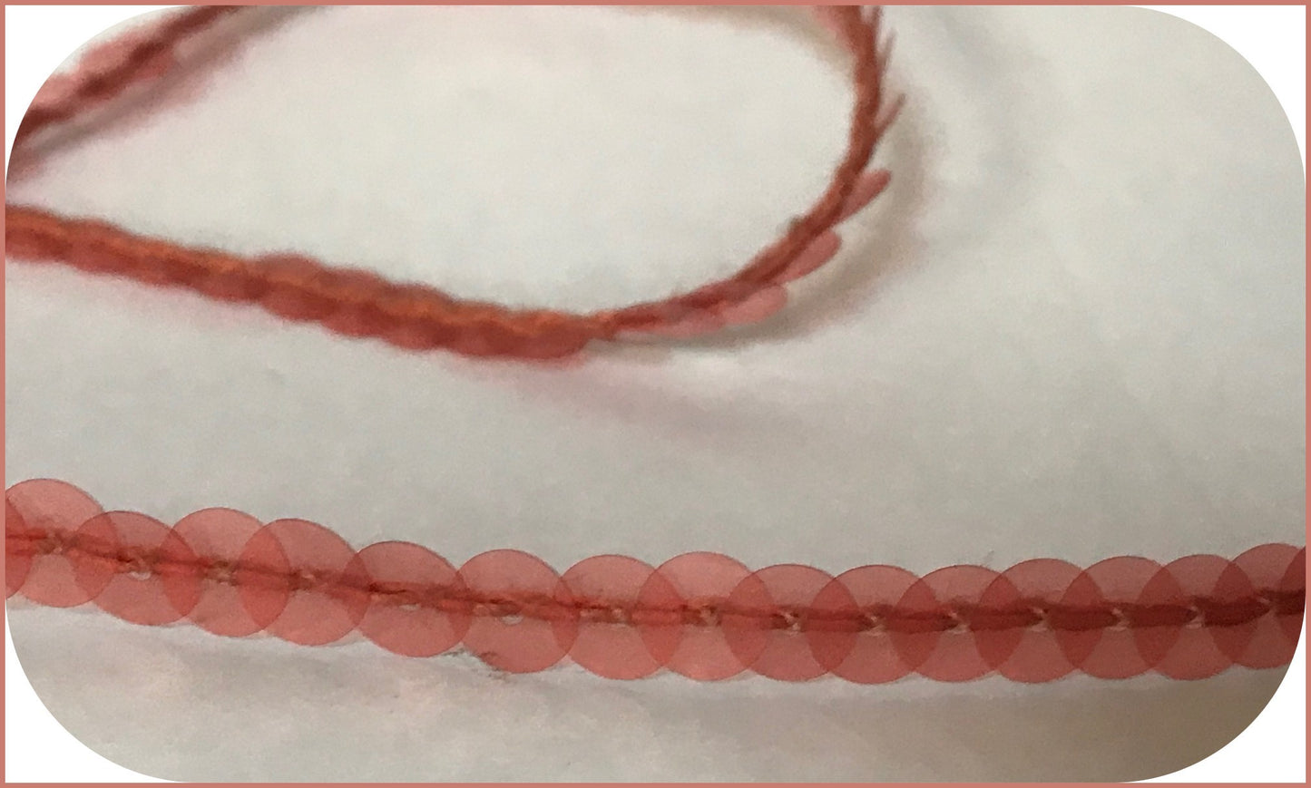 transparent orange sequin ribbon, cheap sequin thread by the meter