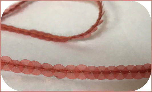 Cinta de lentejuelas naranja transparente, hilo de lentejuelas barato por metro