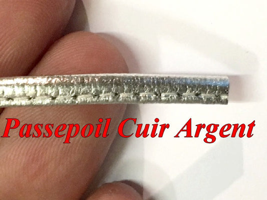 Ruban  passepoil Simili Cuir Mat Argent Au Mètre  Couture.