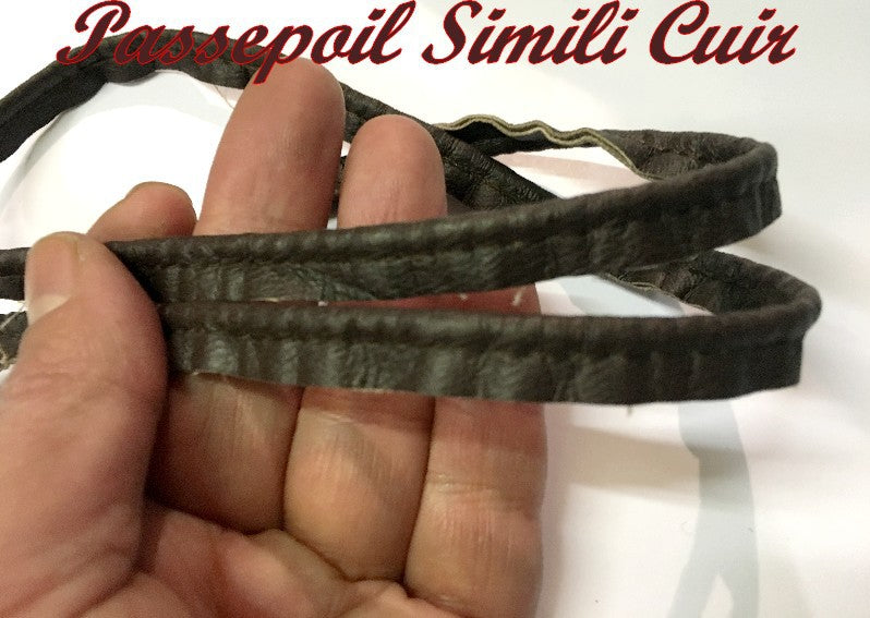 Ruban  Passepoil Simili Cuir Vielli Mat Marron  Au Mètre  Couture.