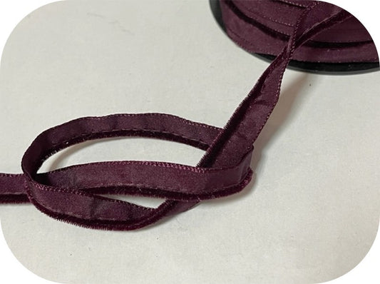 Ruban  Passepoil Velours Lie de vin  Au Mètre A Coudre.