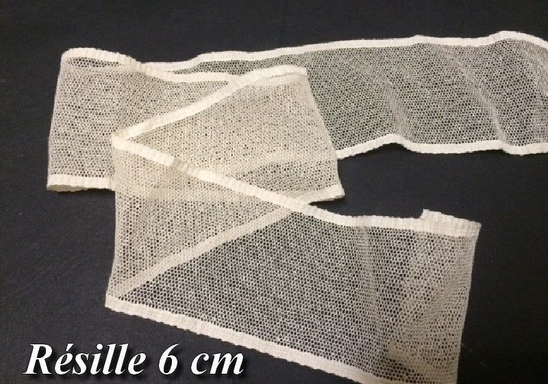 6cm Ecru Mesh Ribbon by the Meter for Sewing, for Creative Hobbies