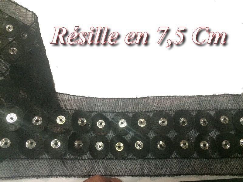 Cinta de Malla Negra 7,5cm por Metro para Costura, Lencería y Personalizaciones.
