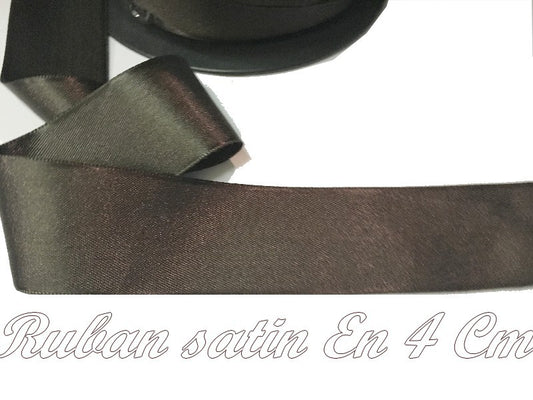 Cinta de Satén por Metros en Color Marrón de 40 mm para Coser, Decoración y Aficiones Creativas