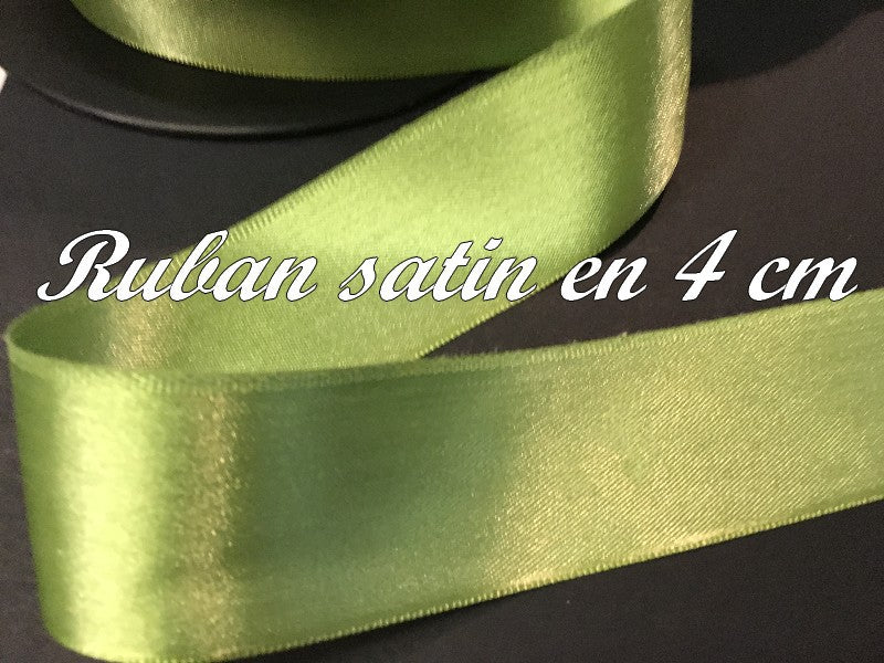 Cinta de Satén por Metros de 40 mm, Color Verde Lima, para Costura, Decoración y Aficiones Creativas