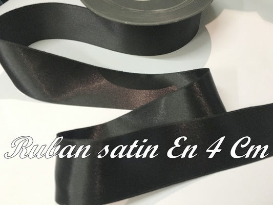 Cinta de Satén por Metros de 40 mm Negra para Coser, Decoración y Aficiones Creativas