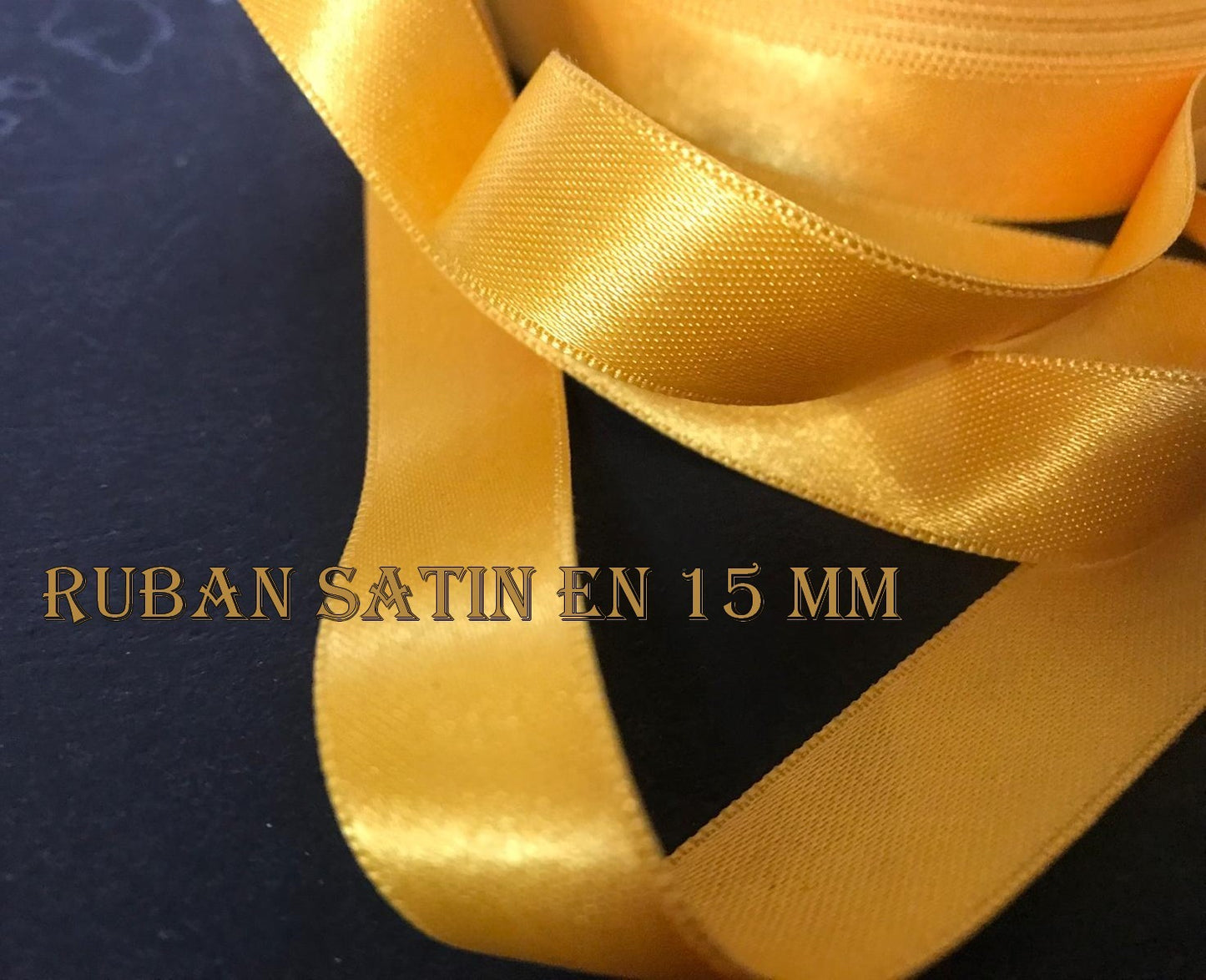 Mustard Satin Ribbon 15 mm / 1.5 cm per meter for decorations and crafts
