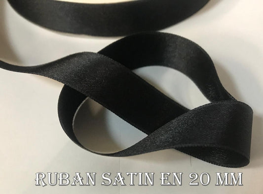 Black Satin Ribbon 20 mm Double Sided By The Meter For Sewing Decoration And Crafts