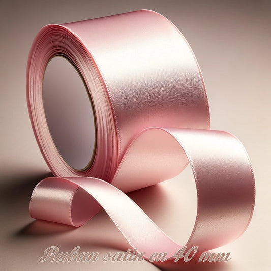 40mm Pink Satin Ribbon by the Meter for Sewing Decoration and Crafts