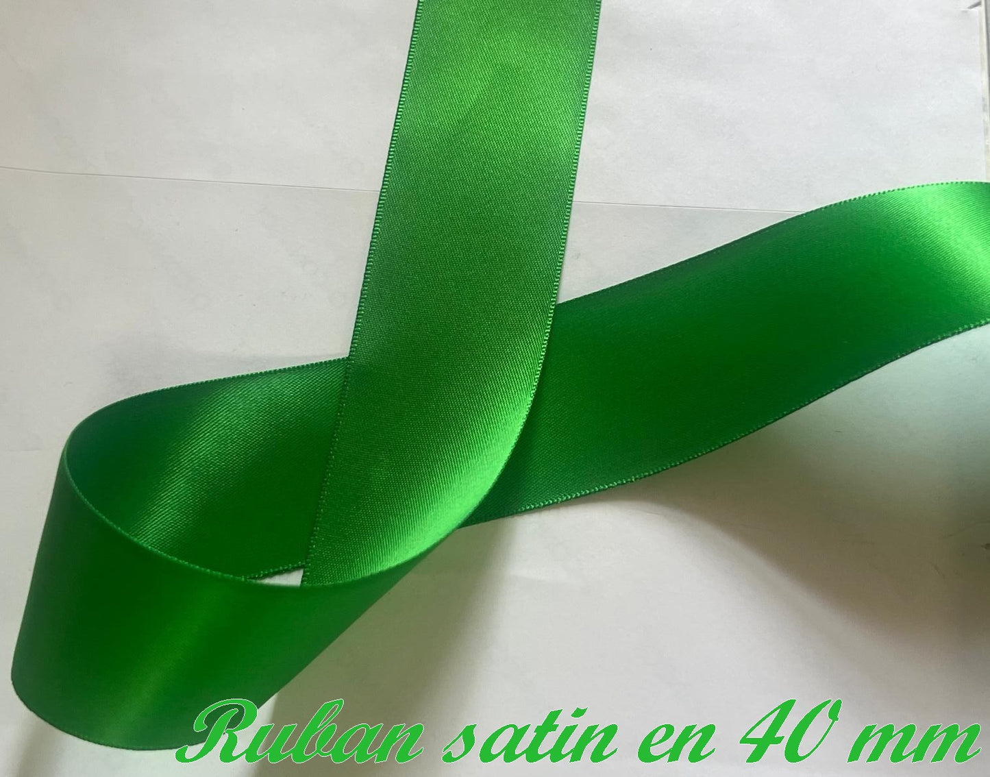 Emerald Green Satin Ribbon 40mm Double Sided Sold By The Meter For Sewing Decoration And Crafts