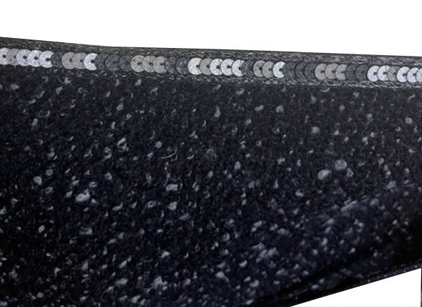 Black Sequin Ribbon by the meter for decorations and customizations.