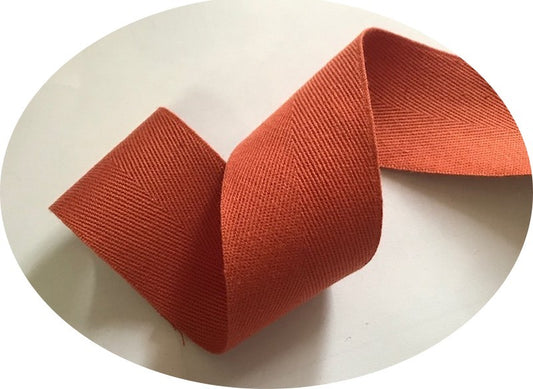 Cinta de Sarga de Ladrillo por Metros en Ancho Grande de 4,5 cm en Algodón para Coser para Hobbies Creativos y Decoraciones.