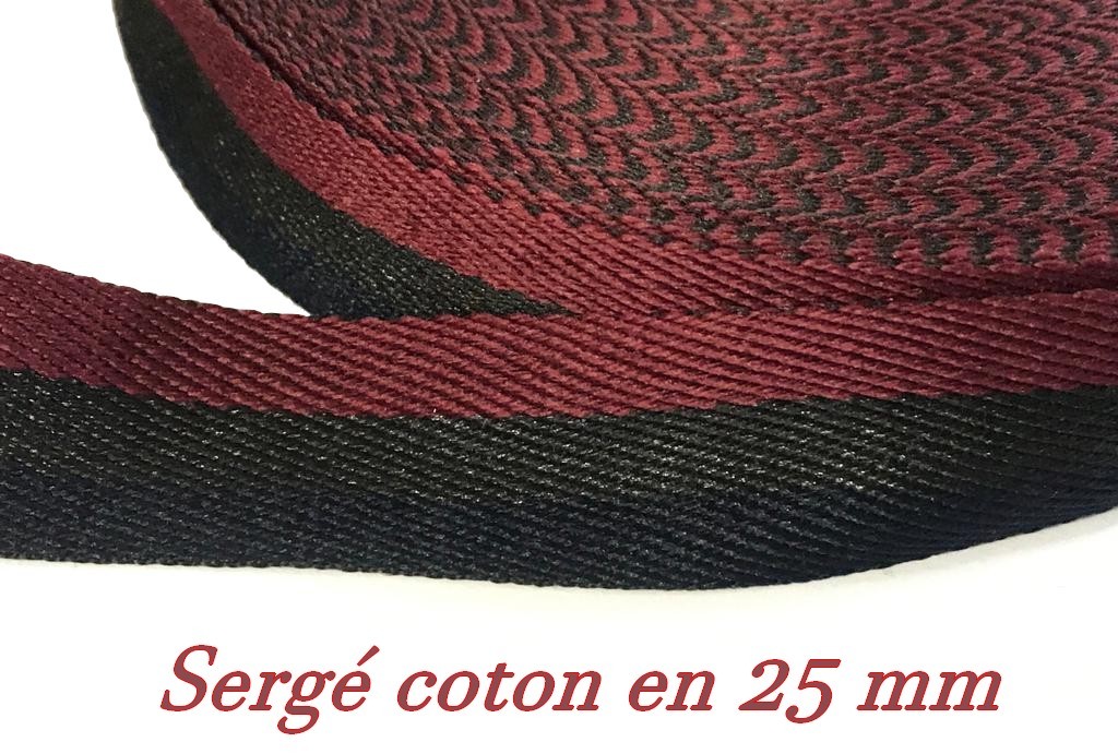 Cinta de sarga de algodón bicolor de 25 mm para coser para hobbies creativos y decoraciones.