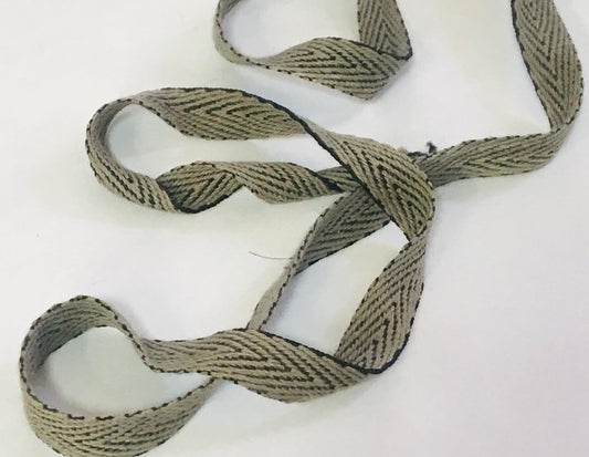 Cinta de sarga de algodón gris de 10 mm para coser manualidades y decoraciones.